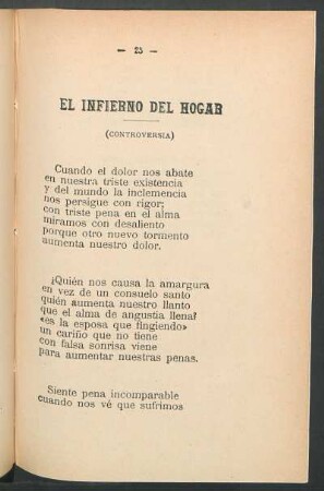El infierno del hogar : (Controversia)