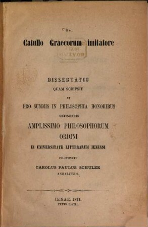 De Catullo Graecorum imitatore