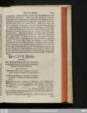 Der CXVII. Psalm.