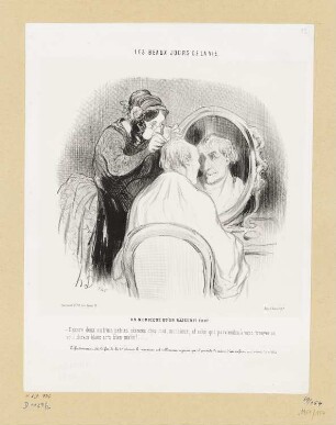 Un monsieur qu'on rajeunit trop, Blatt 52 der Folge "Les Beaux jours de la vie“, in: "Le Charivari", Paris 1842