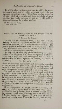 Application of combinations to the explanation of Arbogast's method.