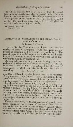 Application of combinations to the explanation of Arbogast's method.