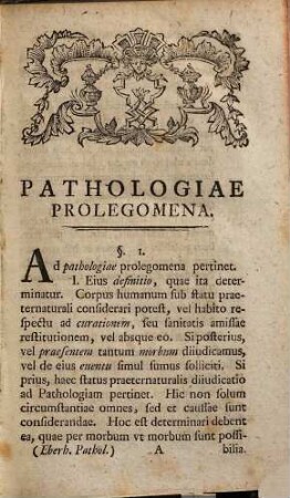 Io. Pet. Eberhardi Conspectus medicinae theoreticae in tabulas redactus, 2. Pathologia generalis et specialis