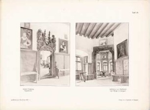 Schloss Tratzberg, Jenbach: Perspektivische Innenansichten Fuggerzimmer (aus: Architekt. Rundschau, hrsg.v. Eisenlohr & Weigle, 1908)