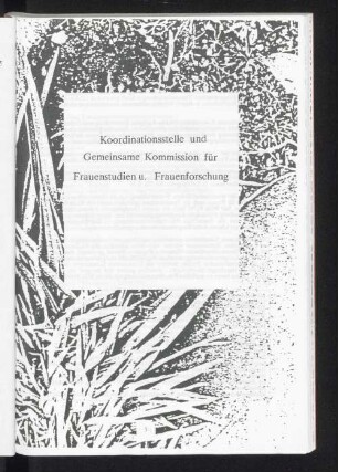 Koordinationsstelle und Gemeinsame Kommission für Frauenstudien u. Frauenforschung