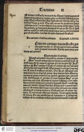 Tertio de caritate dicendum est et primo quot modis dicitur...