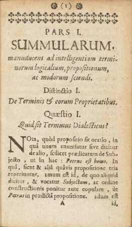 Distinctio I. De Terminis & eorum Proprietatibus.