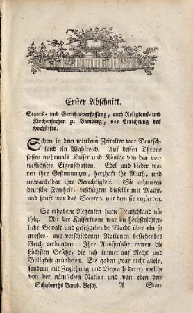 Historischer Versuch über die geistliche und weltliche Staats- und Gerichtsverfassung des Hochstifts Bamberg : Ein Beytrag zur deutschen insonderheit ostfränkischen Geschichte