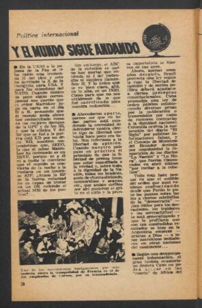 Y el mundo sigue andando : Política internacional