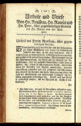 Urtheile und Briefe.