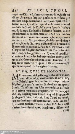 Lydia, Quae et Moeonia.