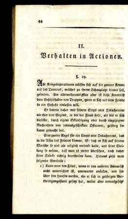 II. Verhalten in Actionen