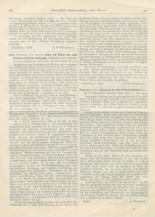 570 [Rezension] Chapman, John, Origen and the date of Pseudo-Clement