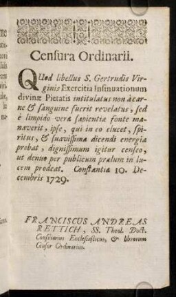 5r-5r, Censura Ordinarii.