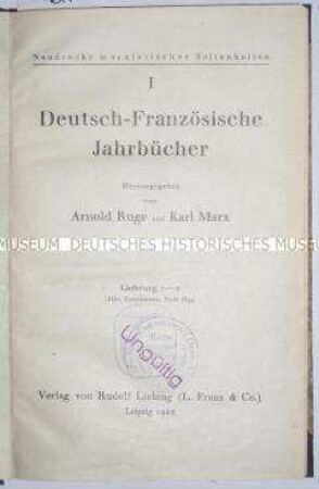 Deutsch-Französische Jahrbücher