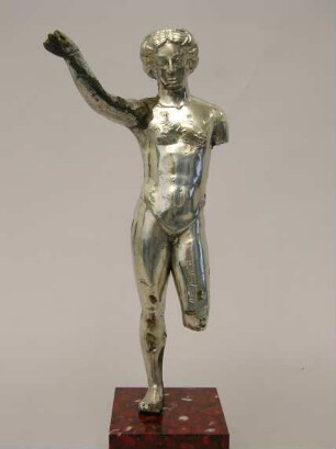 Silberplattierte römische Statuette des Bacchus
