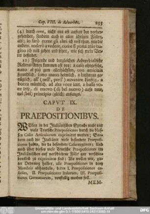 Caput IX. De Praepositionibus.
