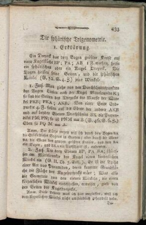 Die sphärische Trigonometrie.