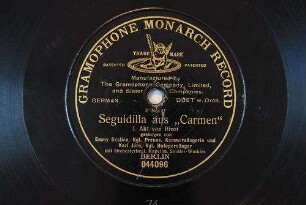 ["Draussen am Wall von Sevilla"] Seguidilla aus "Carmen" : I. Akt / von Bizet