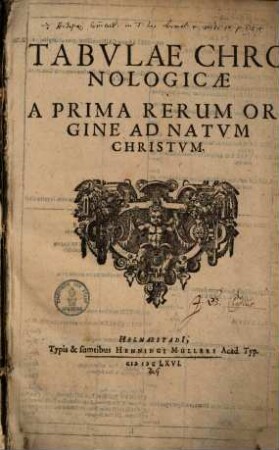 Tabulae chronologicae a prima rerum origine ad natum Christum