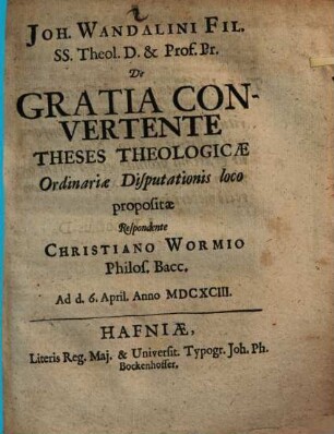 De gratia convertente theses theol.
