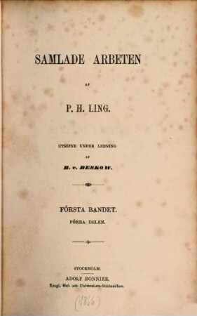 Samlade Arbeten, 1,1