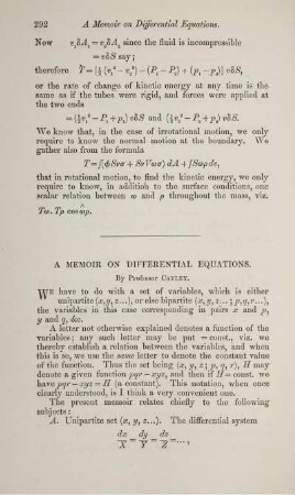 A memoir on differential equations.