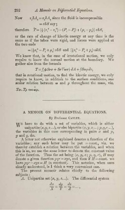 A memoir on differential equations.