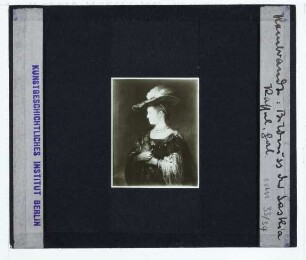 Rembrandt, Saskia van Uylenburgh im Profil, in reichem Kostüm (Kassel GAM, GK 236)
