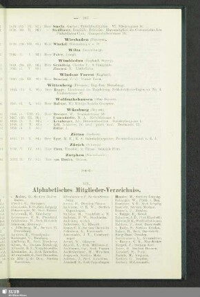 XIV. Alphabetisches Mitglieder-Verzeichniss