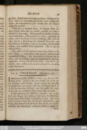 No. 5. Thursday. February 1, 1753.