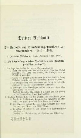 Dritter Abschnitt. Die Entwickelung Brandenburg-Preußens zur Großmacht. (1640 - 1786)