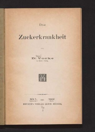 Die Zuckerkrankheit