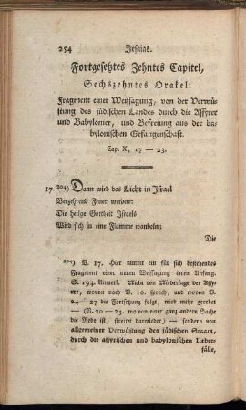 Fortgesetztes Zehntes Capitel, Sechszehntes Orakel
