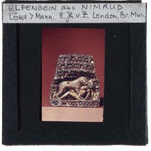 unbekannt, Nimrud-Elfenbeine,unbekannt, Nimrud-Elfenbein, Löwe frisst Mann