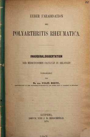 Über Faradisation bei Polyarthritis rheumatica