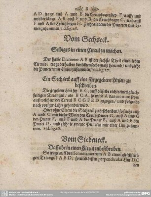 Vom Sechseck. Selbiges in einen Circul zu machen.