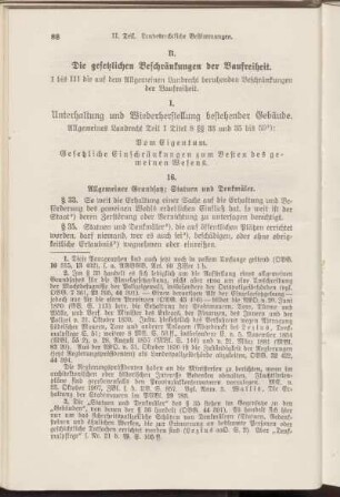 I. Unterhaltung und Wiederherstellung bestehender Gebäude.