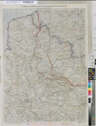 [Flemmings Kriegskarte Nr. 44]. Flemmings Grosse Karte der Westfront-Nordhälfte (Paris und Umgebung bis zur Nordsee). Redigiert von Prof. Dr. J. I. Kettler / Carl Flemming AG., Berlin und Glogau