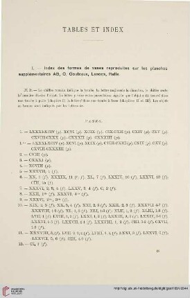 Tables et Index