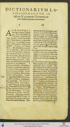Dictionarium Latinogermanicum