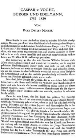 Caspar v. Voght, Bürger und Edelmann, 1752 - 1839