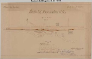 Ingersauelermühle, Bahnhof, Umbau zum Rollwagenbetrieb, mit Querprofil