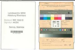 Entnazifizierung Mathilde Servos , geb. 11.05.1886 (Krankenschwester)