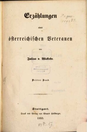 Erzählungen eines österreichischen Veteranen, 3