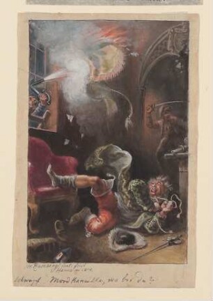 Vorspiel der Höllenfahrt [Illustration zu Friedrich Schillers Drama "Die Räuber", 5. Akt, 1. Szene]