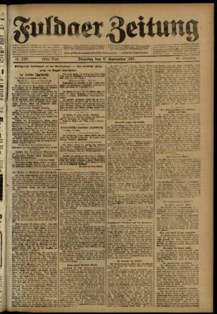 Erste Ausgabe vom Dienstag, den 11. September 1917.