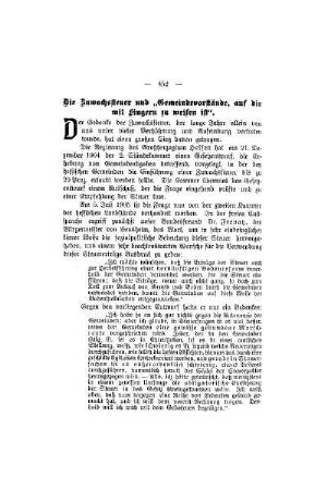 Die Zuwachssteuer und "Gemeindevorstände, auf die mit Fingern zu weisen ist"