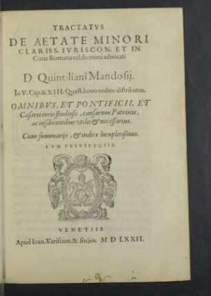 Tractatus de aetate minori