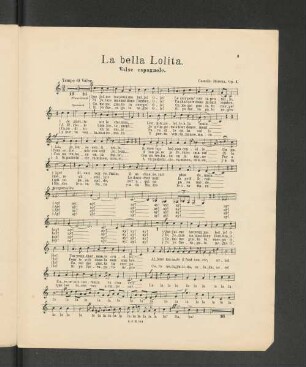 La bella Lolita. Valse espagnole. [Spanischer Liedtext]